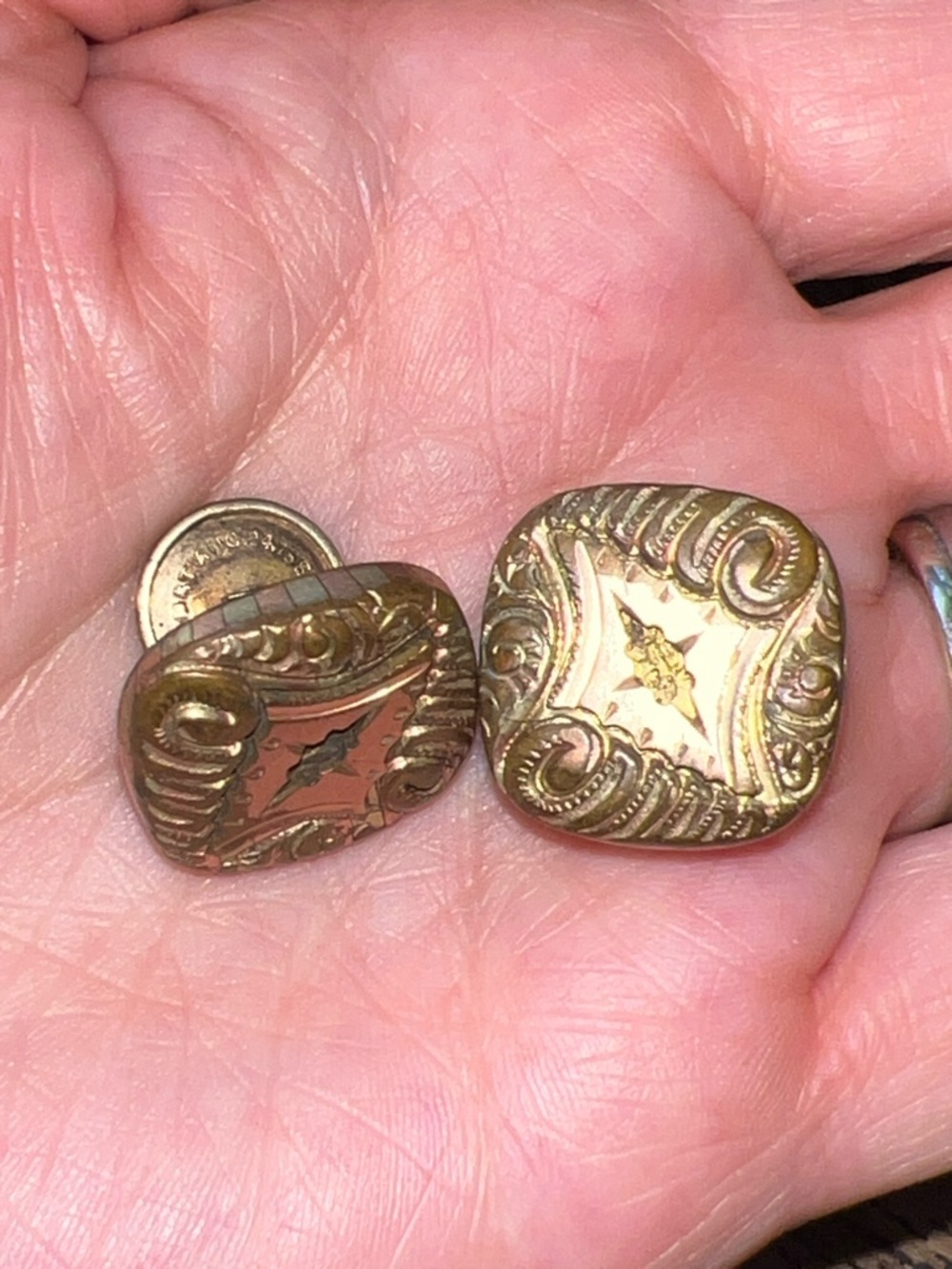 Antique 1880 ACME Rose gold filled cufflinks
